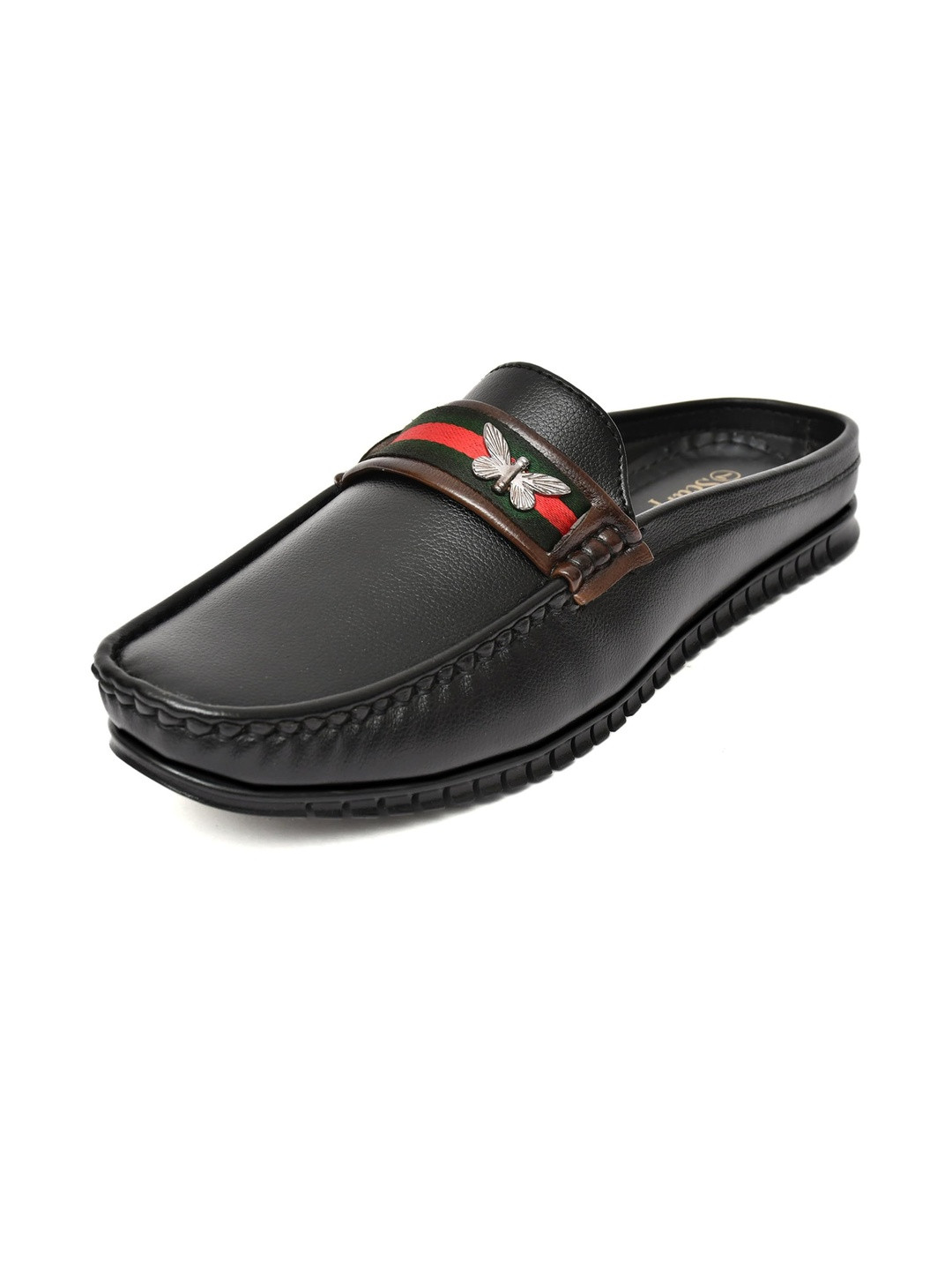SCARPIA Men Square Toe Open Back Slip On Loafers