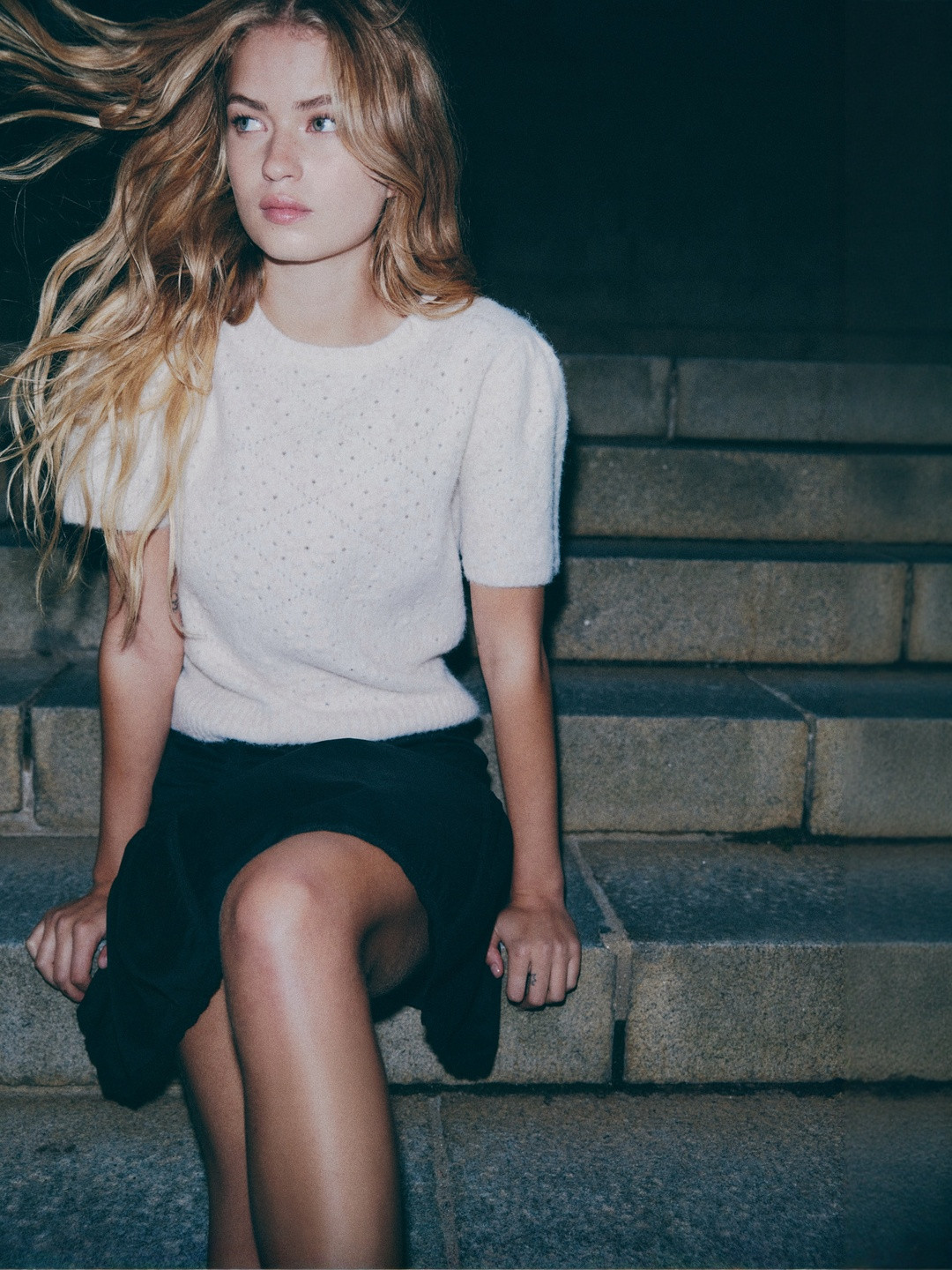 H&M Women Pointelle-Knit Round Neck Top