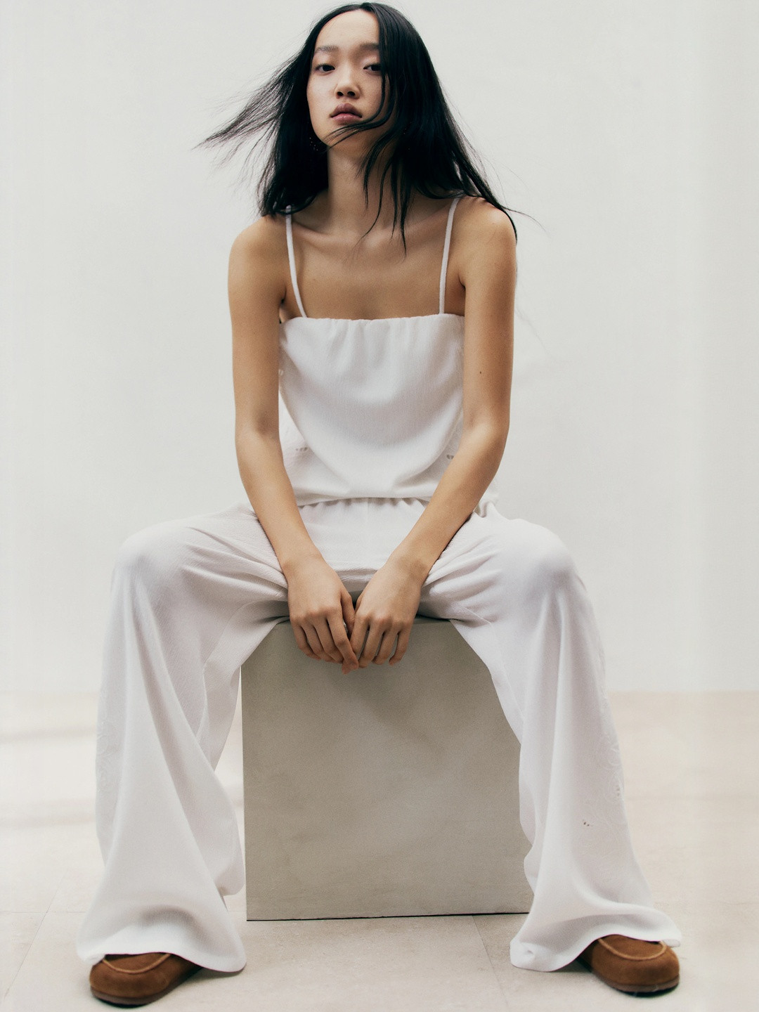 H&M Broderie Anglaise Strappy Top