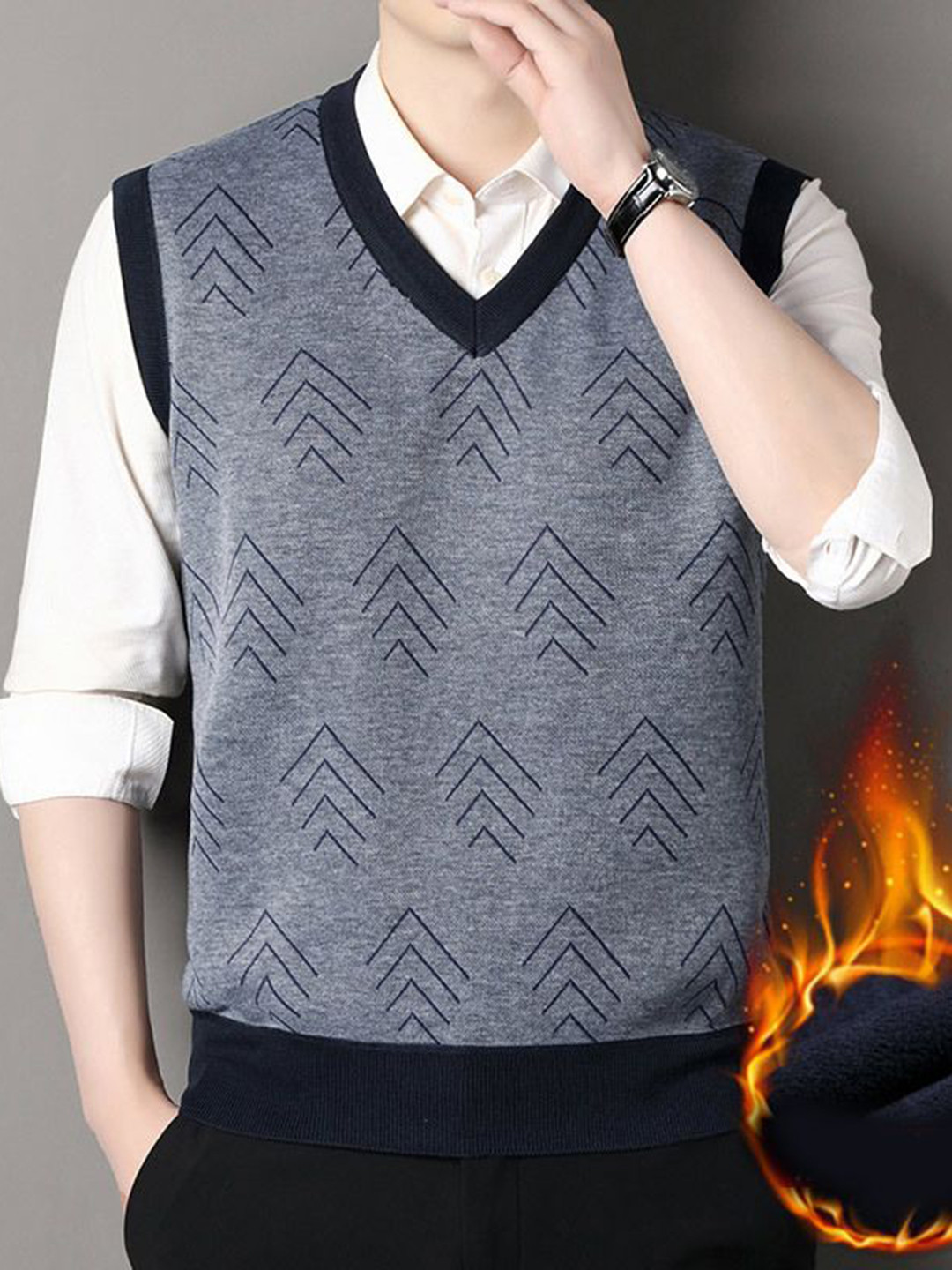 StyleCast x Revolte Men Abstract Printed Sweater Vest