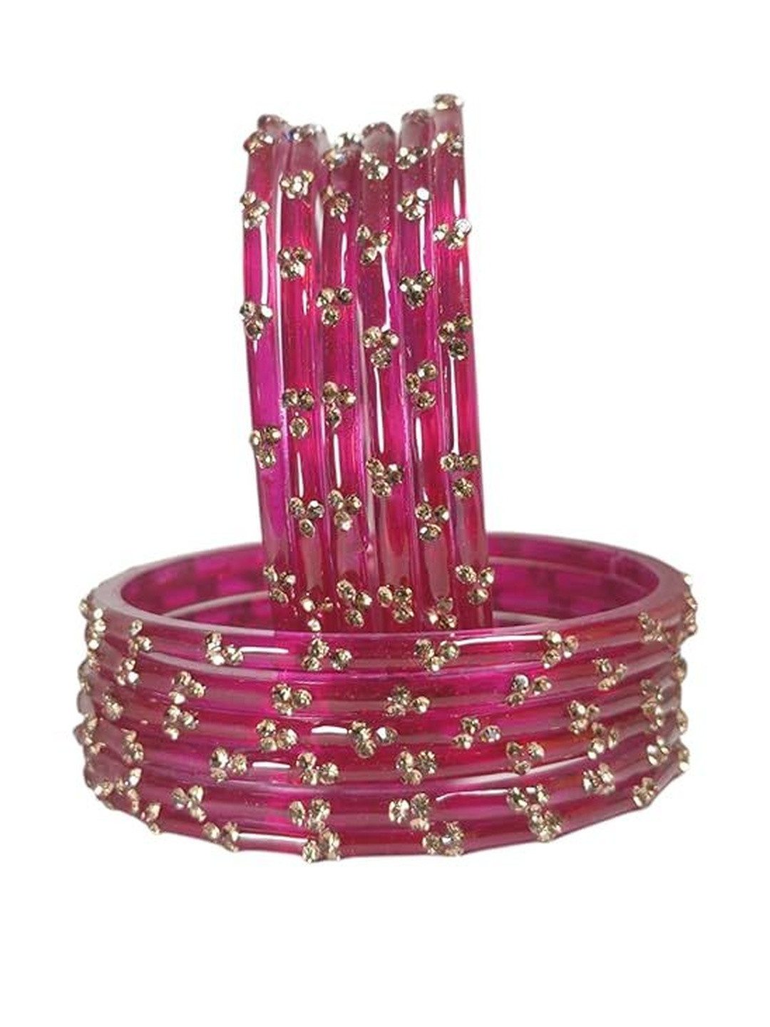 Yaara fashion Women Crystal Glass Bangles Set Decorated with Zircon Diamond Stone