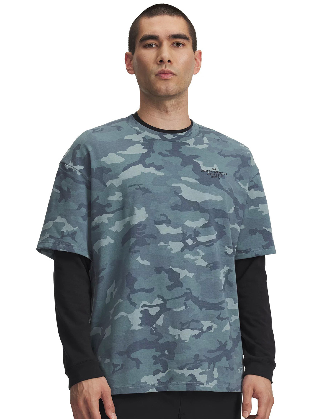 UNDER ARMOUR Camouflage Printed Relaxed Fit Heavy Weight Short Sleeve T-Shirt