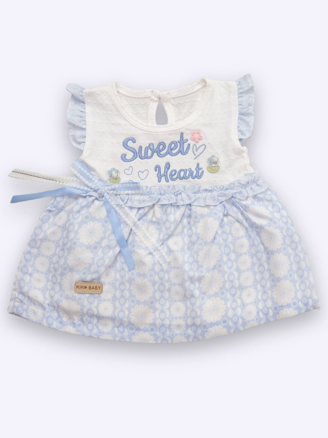 YK x Nice Kidz Girls Floral Flared Sleeve A-Line Dress