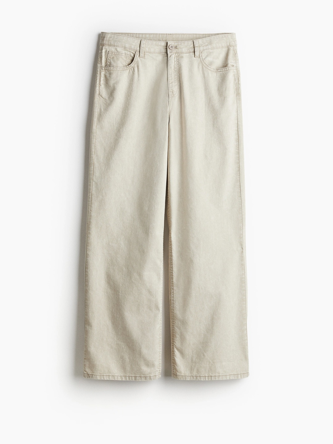H&M Women Pure Cotton Straight Twill Trousers