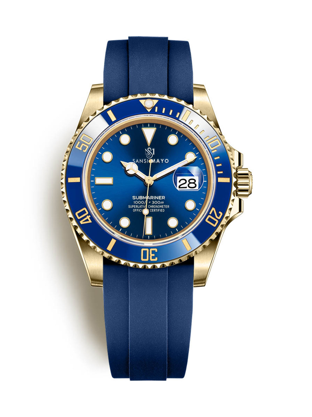 SANSIMAYO Suns Men Round Dial & Bracelet Style Straps Analogue Watch SM-M-83-BL-G-BL