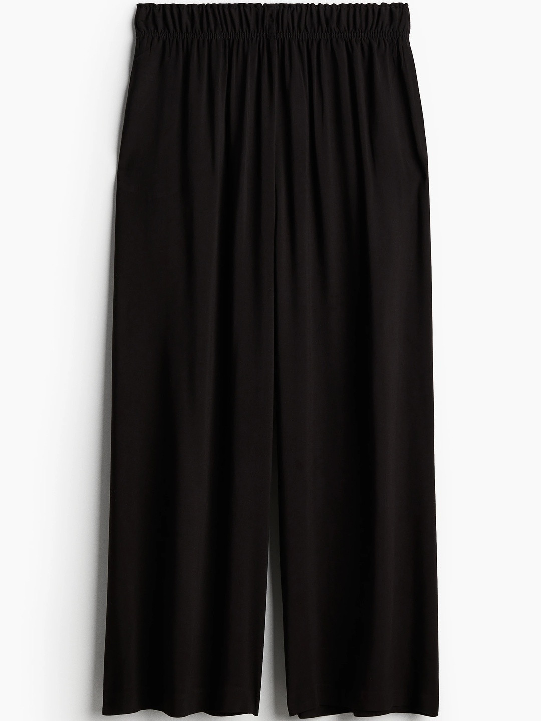 H&M Women Black Cropped Pull-On Trousers