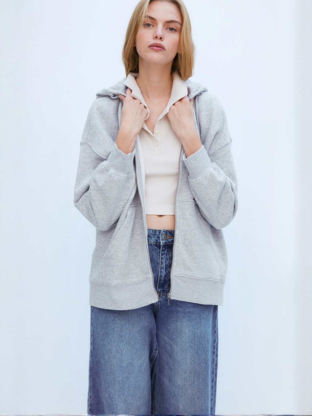 H&M Oversized Zip-Through Hoodie