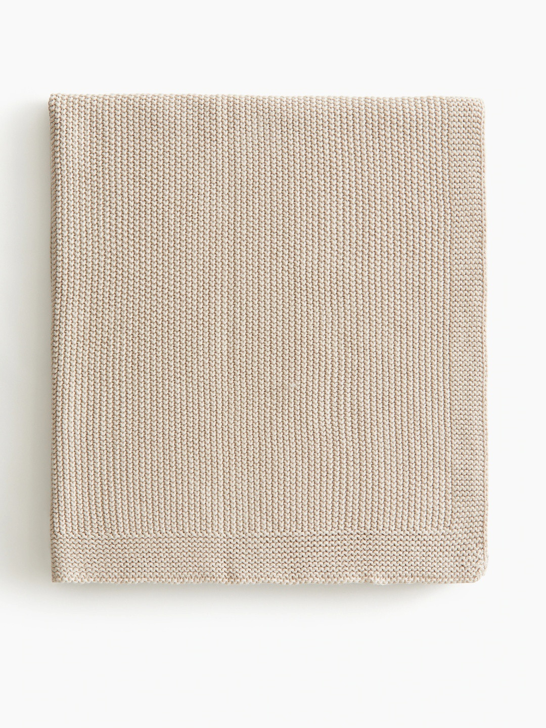 H&M Beige Moss-Stitched Cotton Blanket