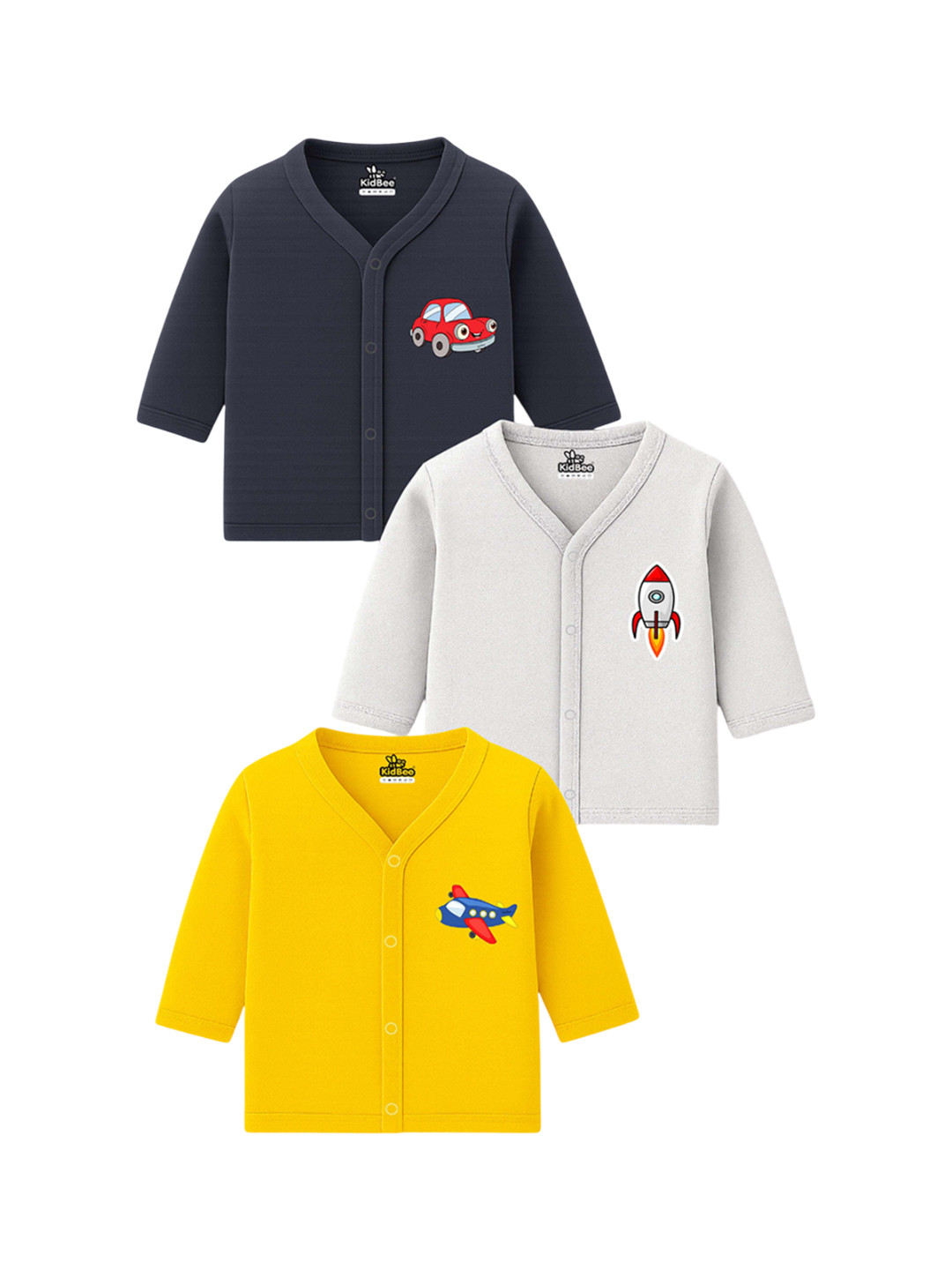 KidBee Kids Pack Of 3 Printed Jhablas 1002-PL-JFS-3PC-B