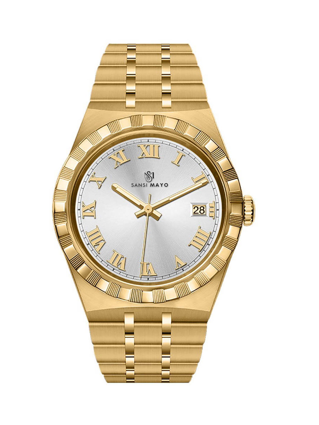 SANSIMAYO Divas Series Men Round Dial Analogue Watch SM-M-203-G-G-GR