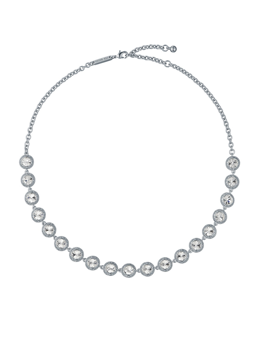 Ted Baker Silver Plated Crystal Studded Statement Necklace