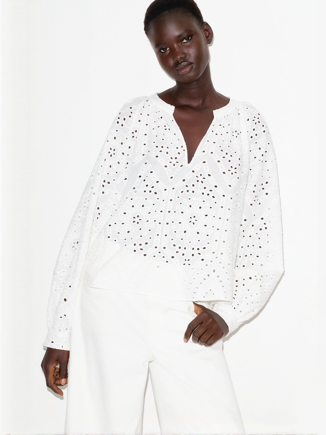H&M Broderie Anglaise Blouse self design Top