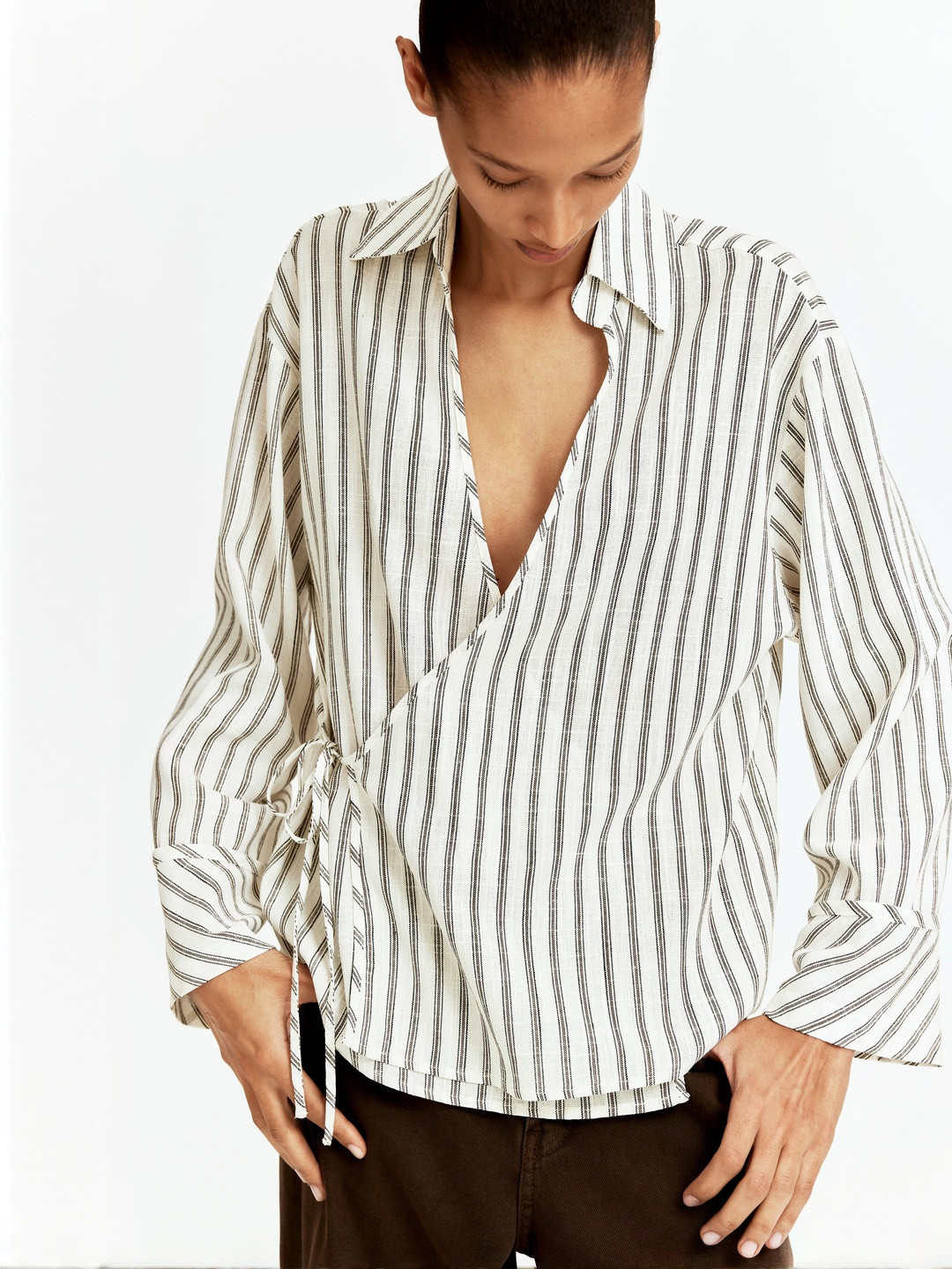 H&M Tie-Detail Wrap Shirt