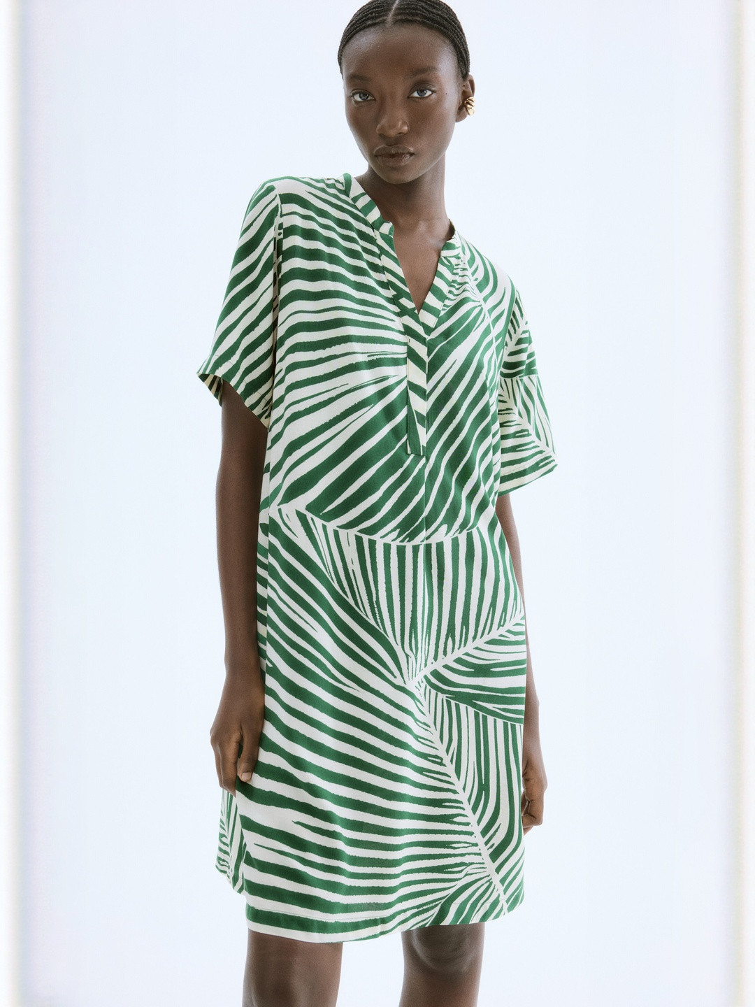 H&M Tropical Print A-Line Dress