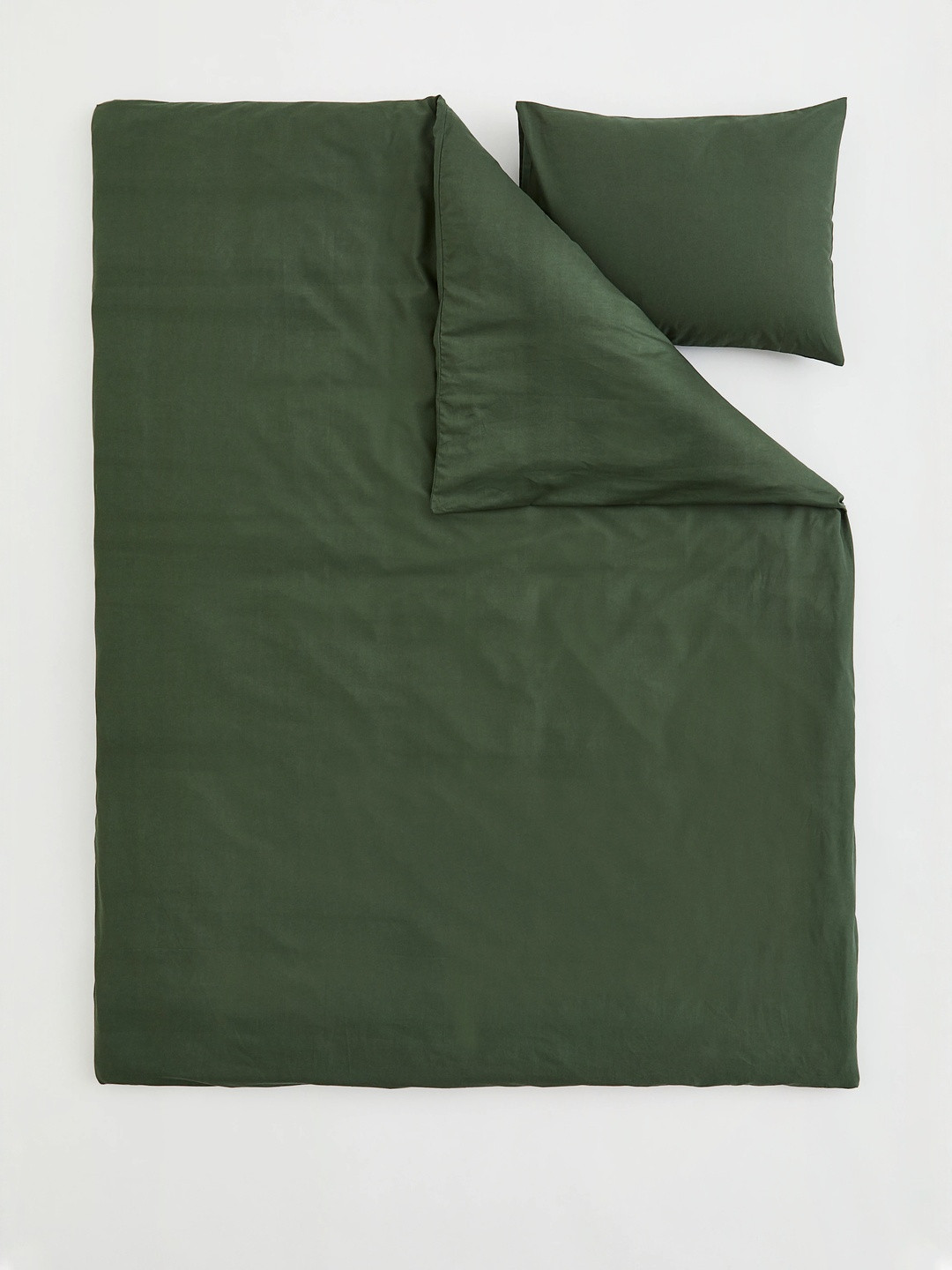 H&M Green Pure Cotton Single Duvet Cover Set