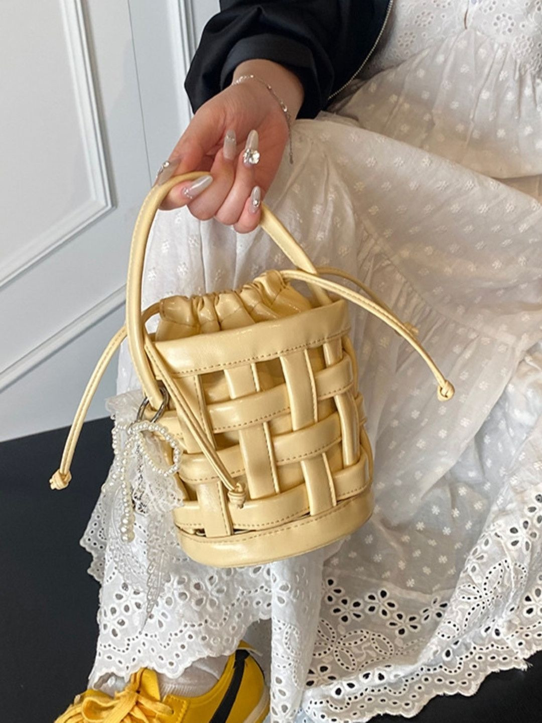 CORSICA Women PU Yellow Solid PU Small Party Handheld Bag