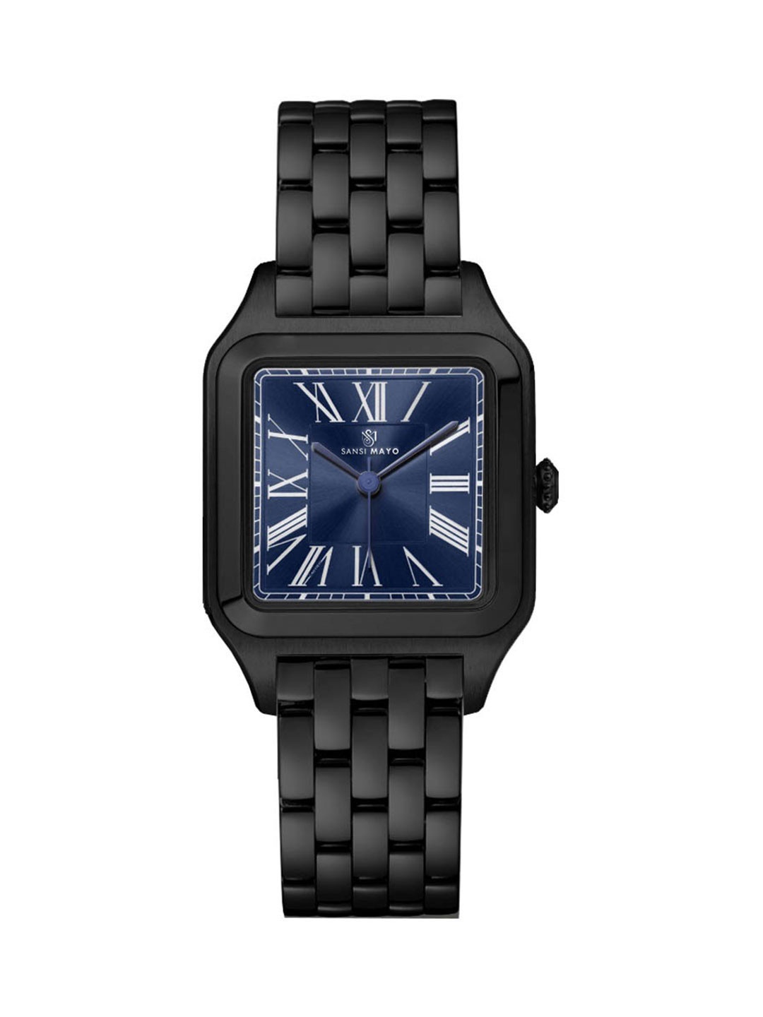 SANSIMAYO Tredo Men Bracelet Style Straps Quartz Analogue Watch SM-M-197-B-B-BL