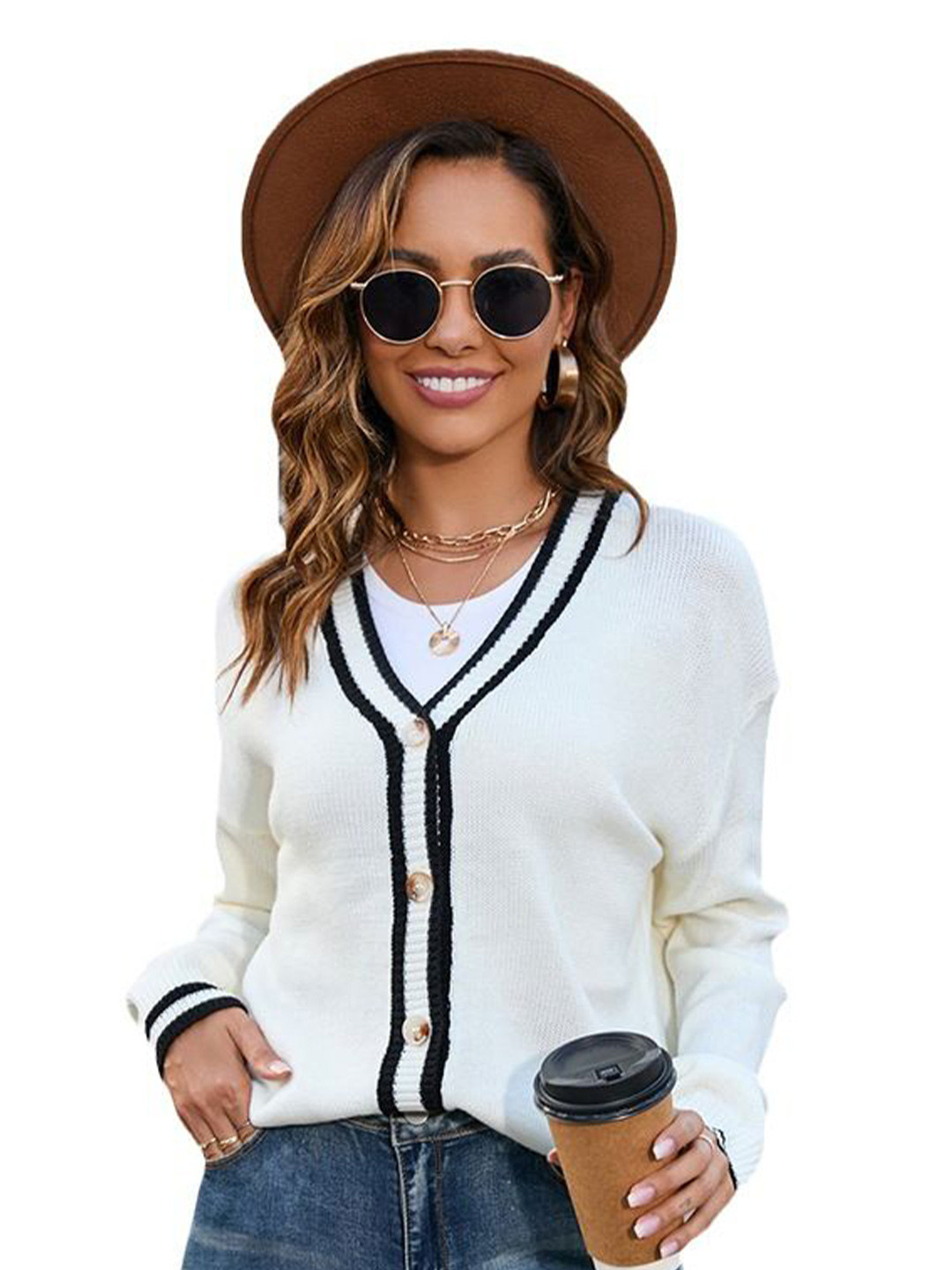 StyleCast Women Solid Full Sleeve V-Nekc Cardigan