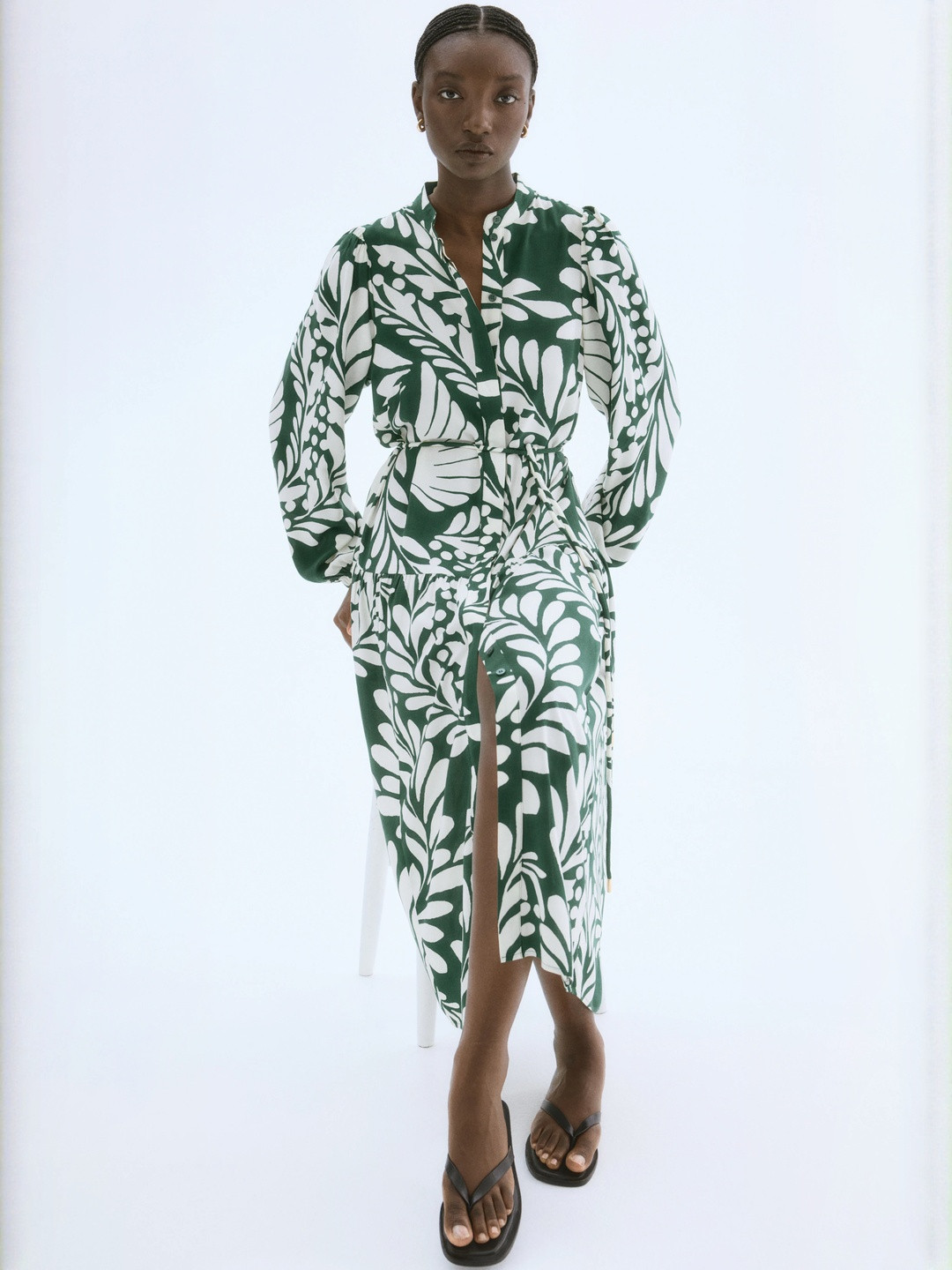 H&M Long Puff-Sleeved Dress