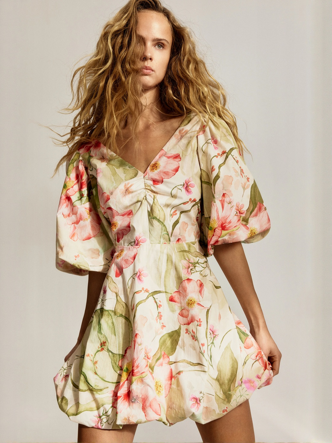 H&M Tie-Back Puffy Dress