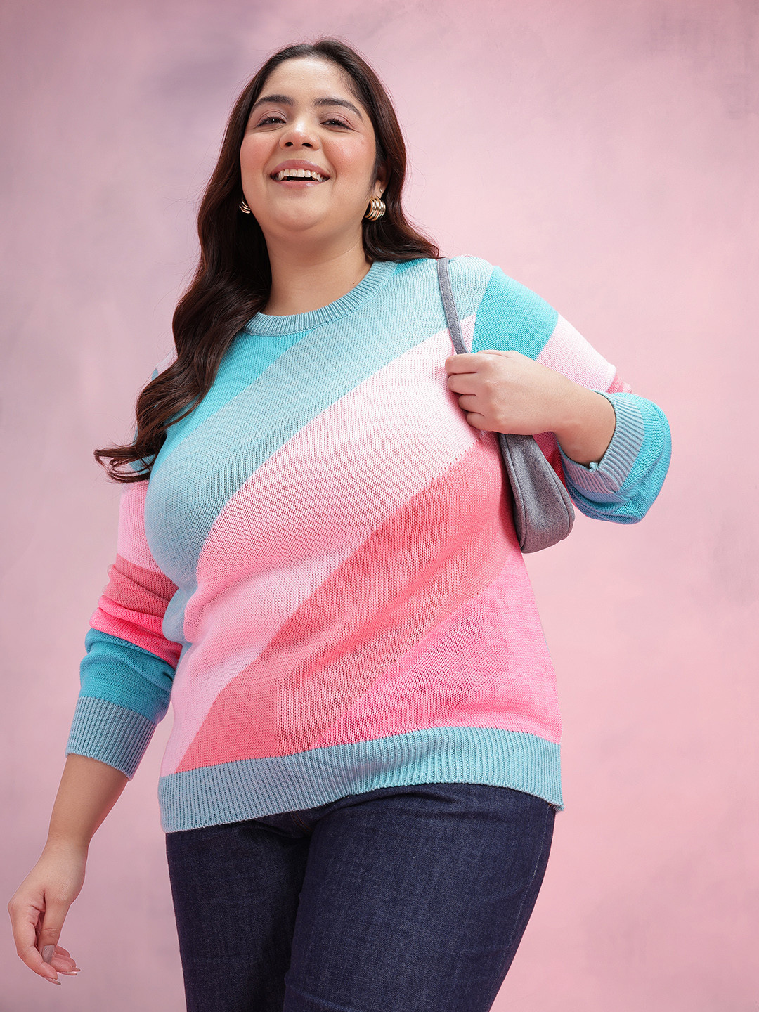 DressBerry Curve Colorblocked Pullover