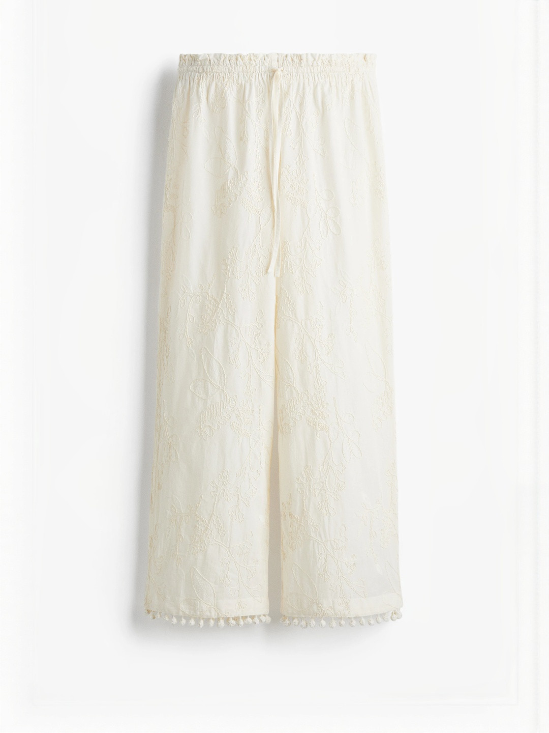 H&M Pure Cotton Embroidered Drawstring Trousers