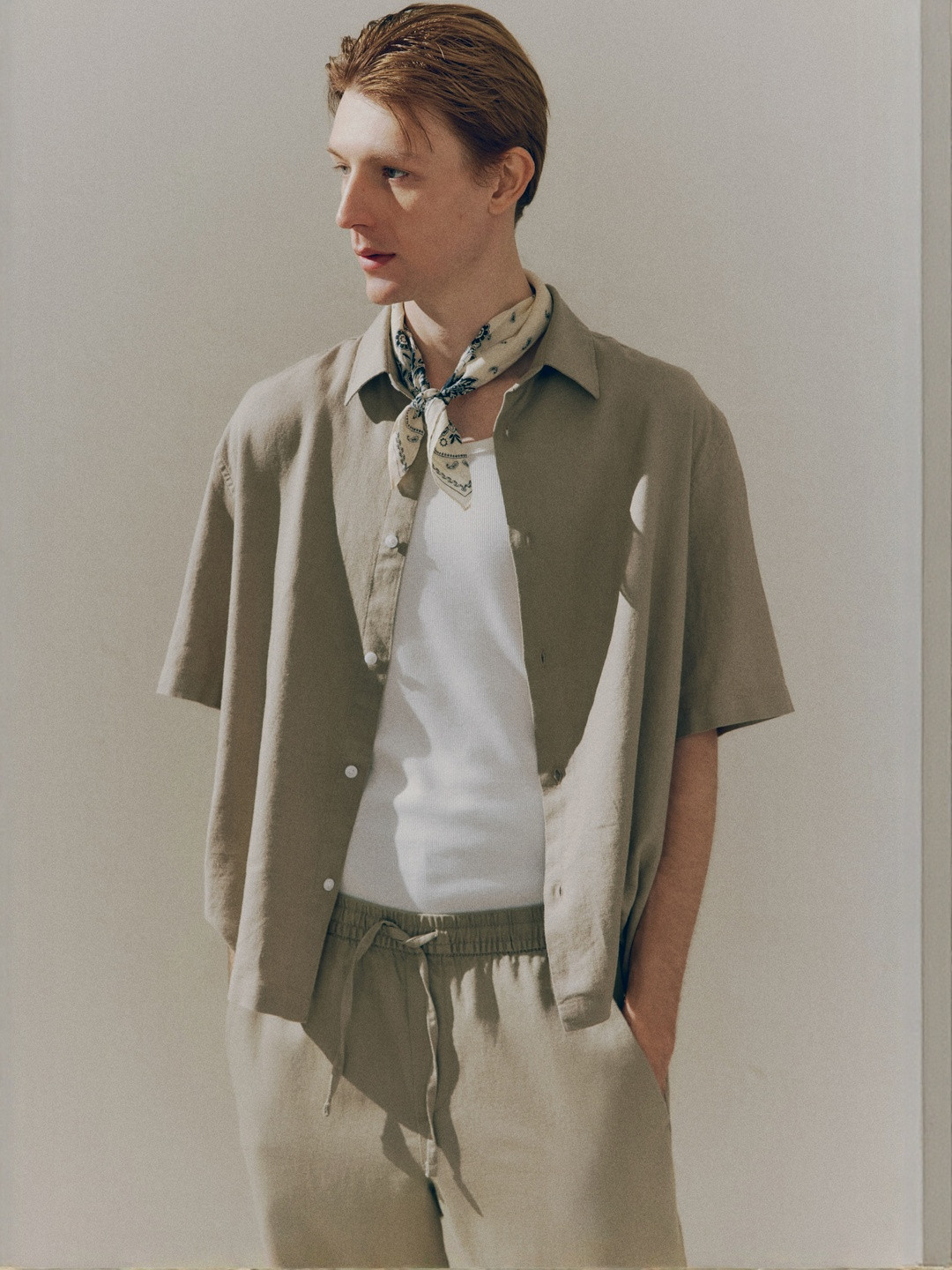 H&M Loose Fit Short-Sleeved Linen-Blend Shirt