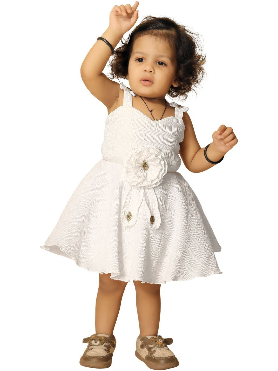 Satjal Fab Girls White A-Line Dress