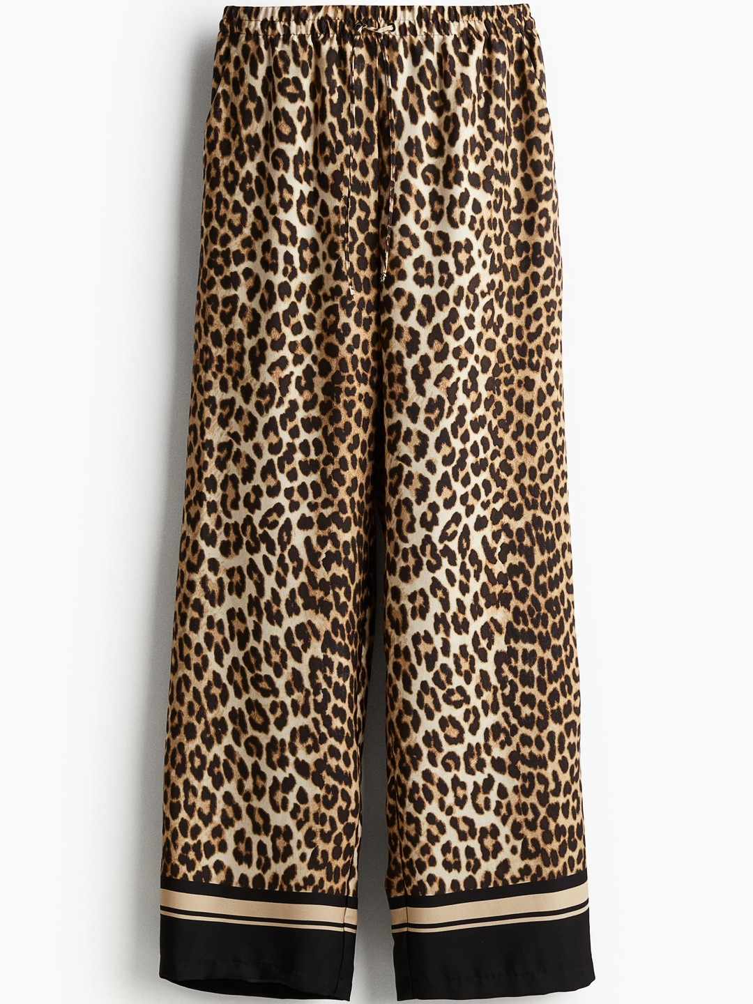 H&M Women Printed Loose-Fit Wide Leg Pull-On Trousers