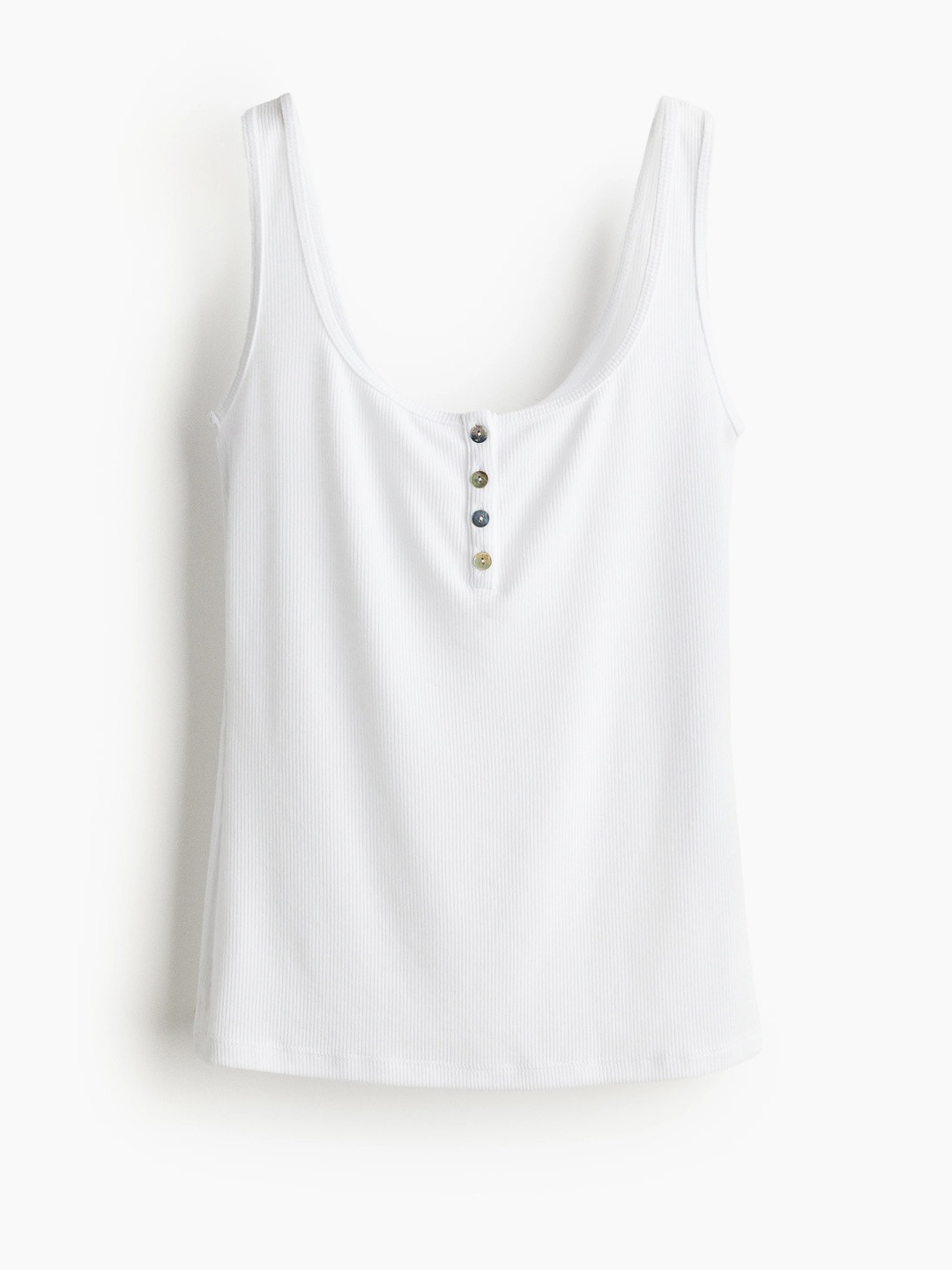 H&M Ribbed Button-Top Vest Top