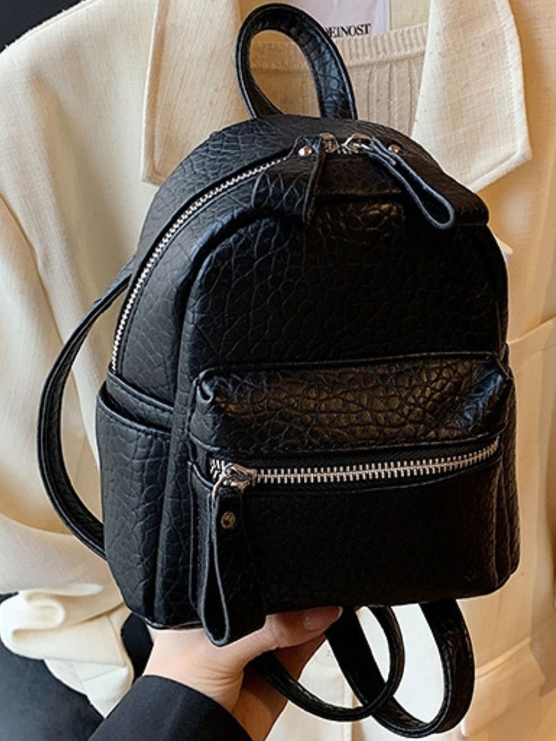 CORSICA Women Black Solid PU Small Casual Shoulder Bag