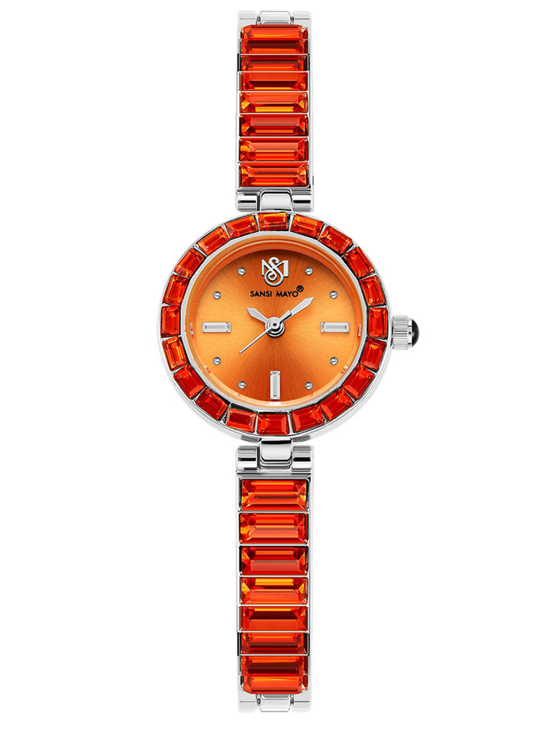 SANSIMAYO Infinity Women Stainless Steel Bracelet Style Analogue Watch SM-L-244-S-S-OR