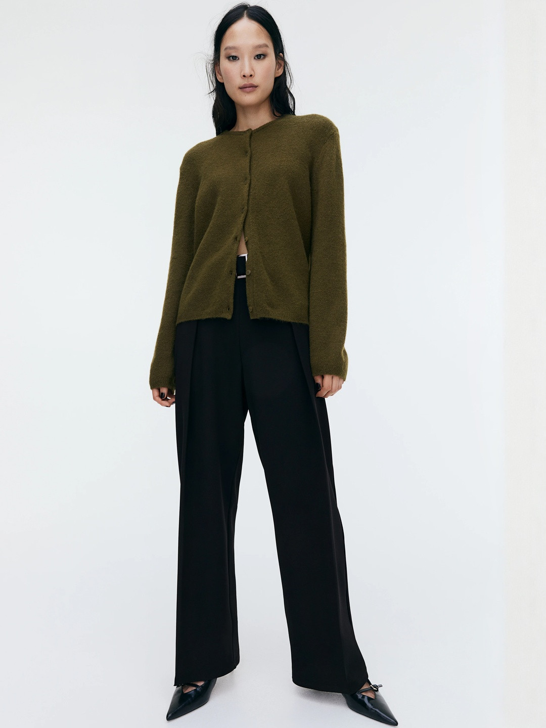 H&M Wide Belt-Detail Trouser