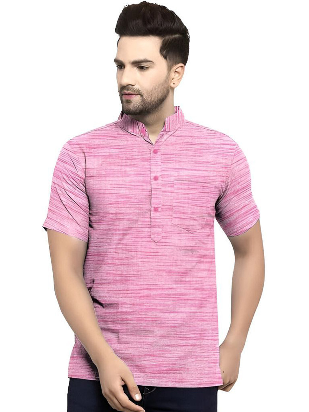 Aaryavar Men Striped Thread Work Kurta