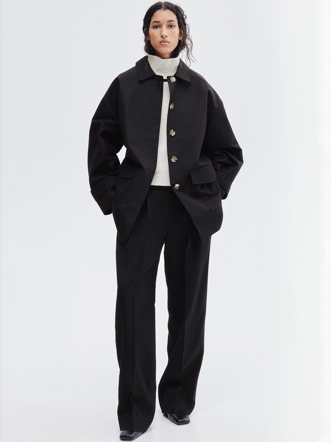 H&M Tie-Belt Twill Jacket