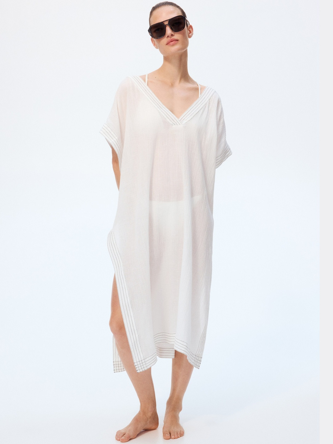 H&M Linen-Blend Beach Kaftan