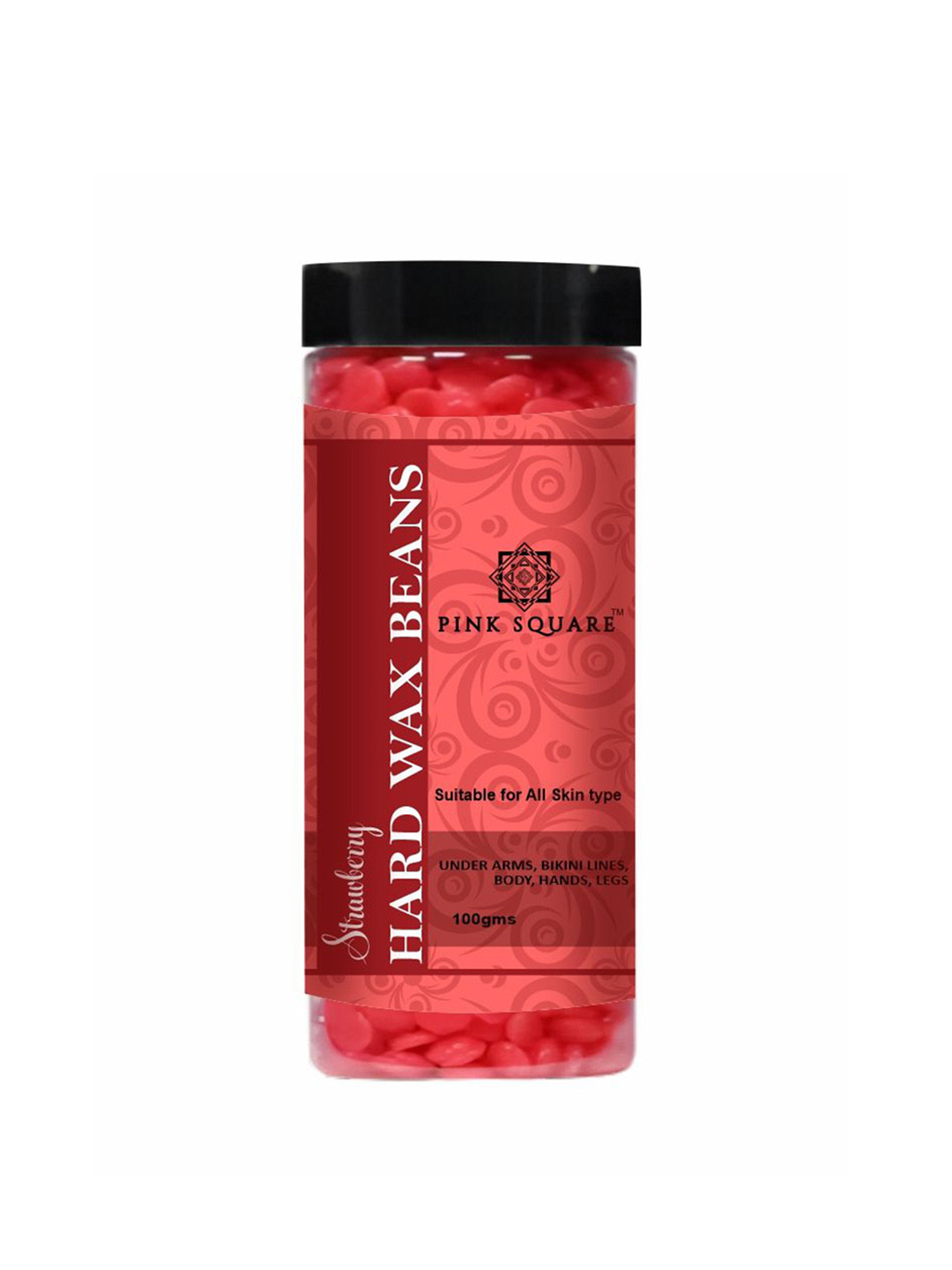 Pink Square Strawberry Brazilian Hard Wax Beans For Body Hair Removal - 100 g