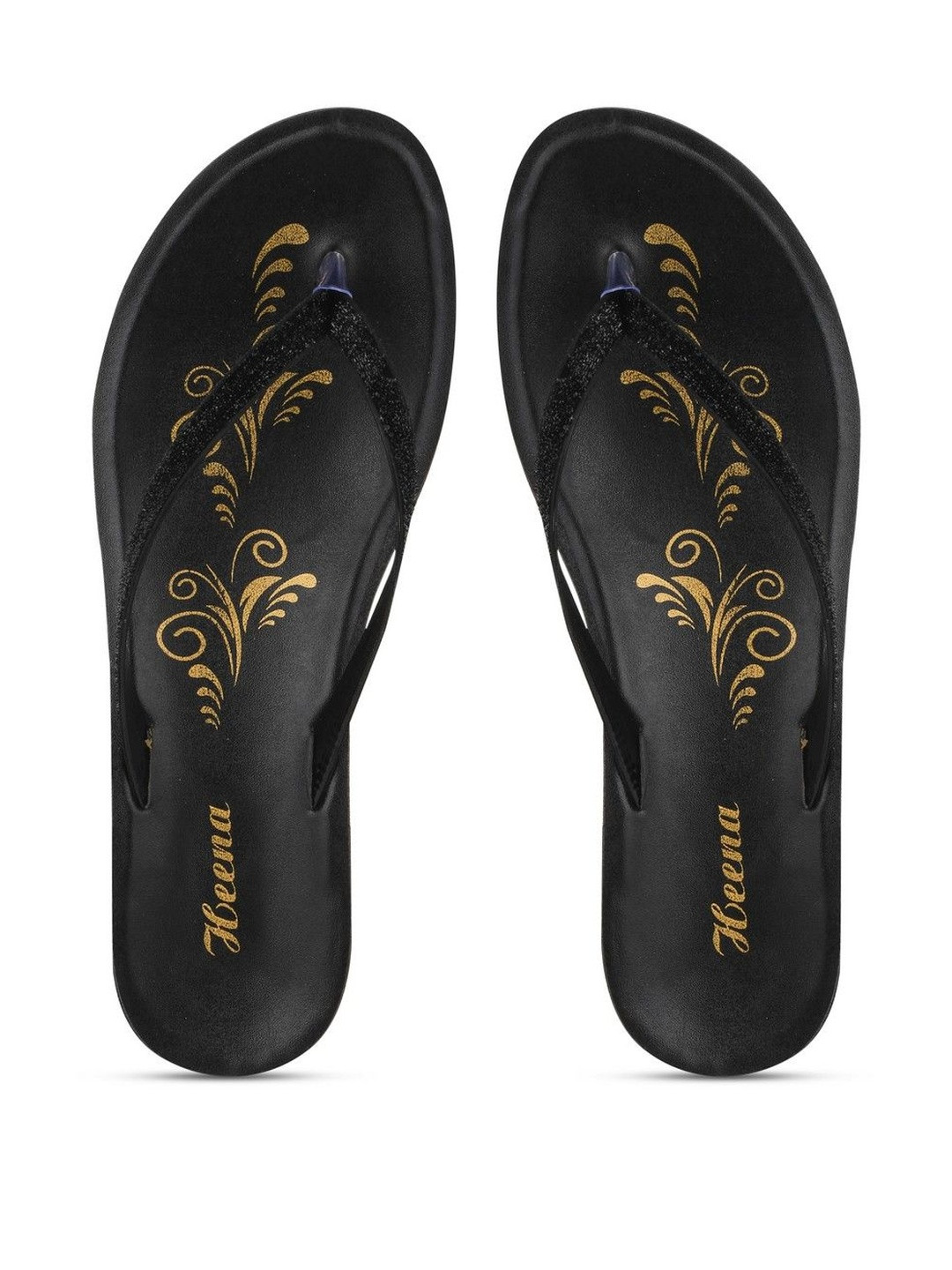 Heenaplus Women Black PU Comfort Slip On Casual Flat Sandals