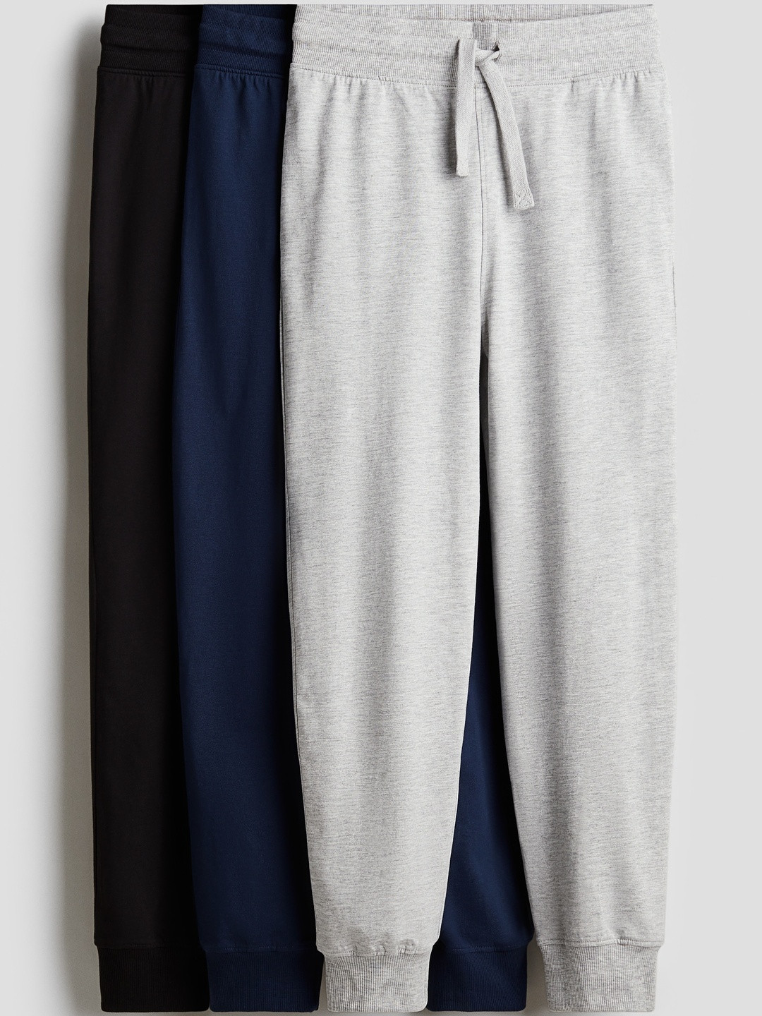 H&M Boys Solid 3-Pack Cotton Jersey Joggers