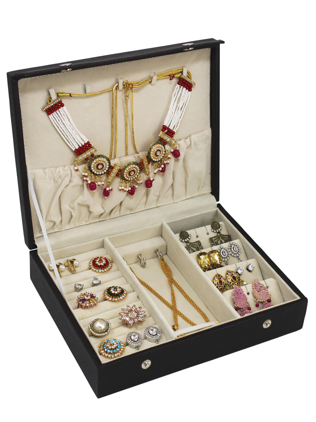 atorakushon Black Leather Jewellery Organiser