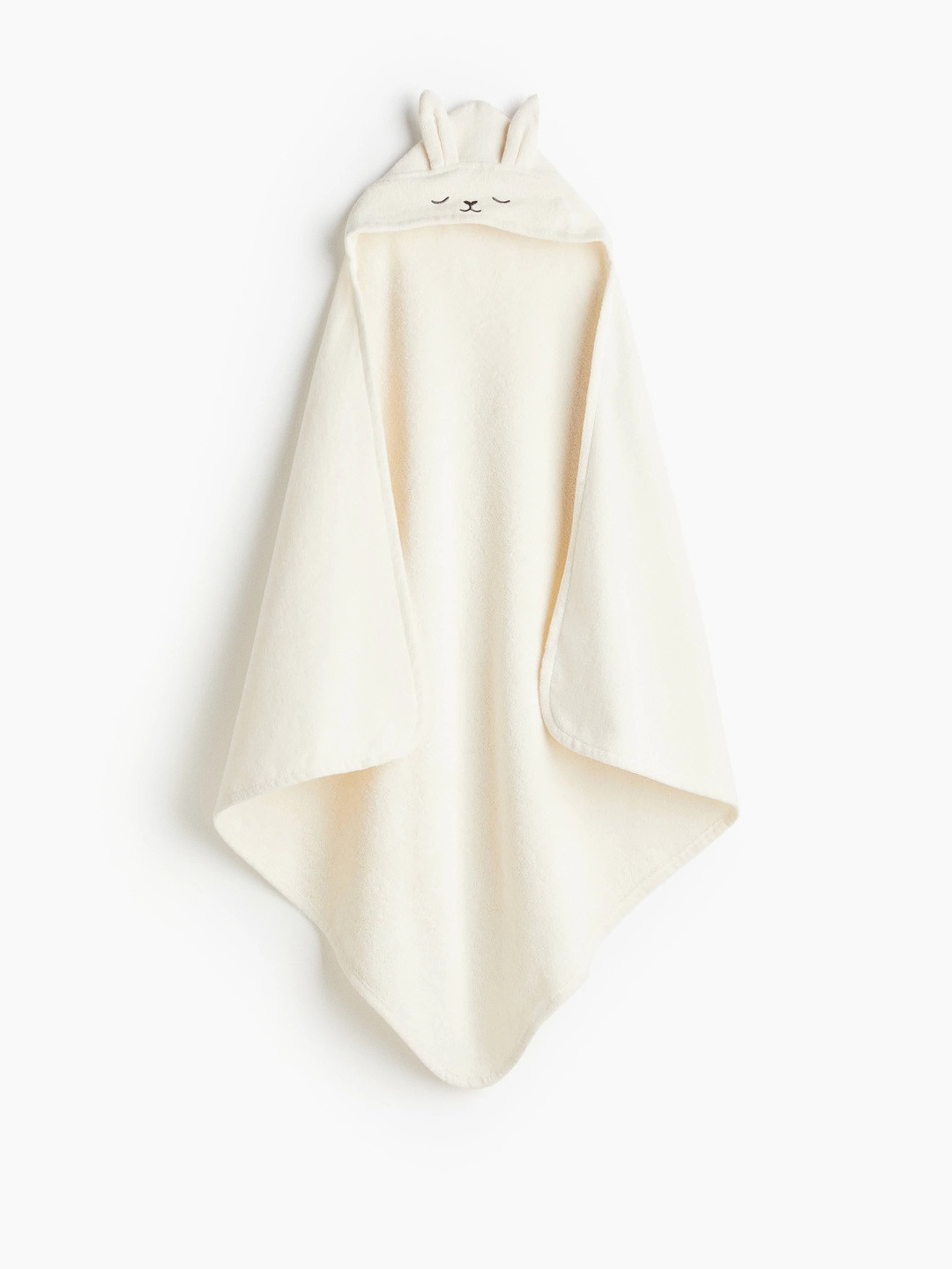 H&M Girls White Pure Cotton Hooded Bath Towel