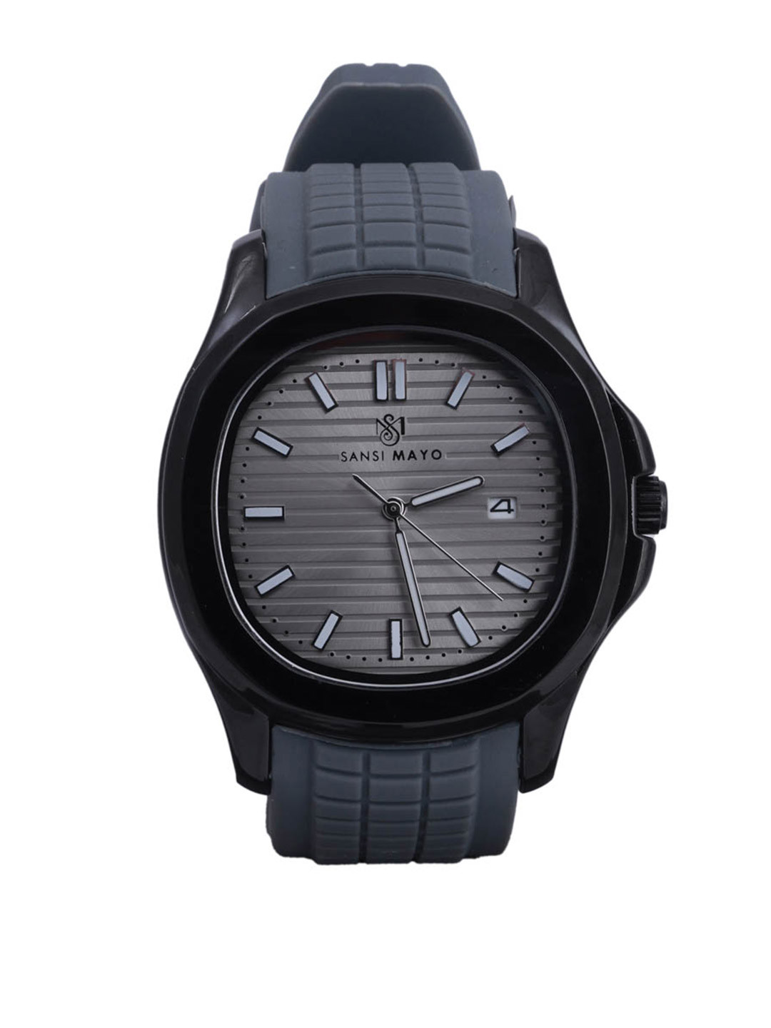 SANSIMAYO BETA Men Textured Dial & Bracelet Style Straps Analogue Watch SM-M-63-GR-B-GR