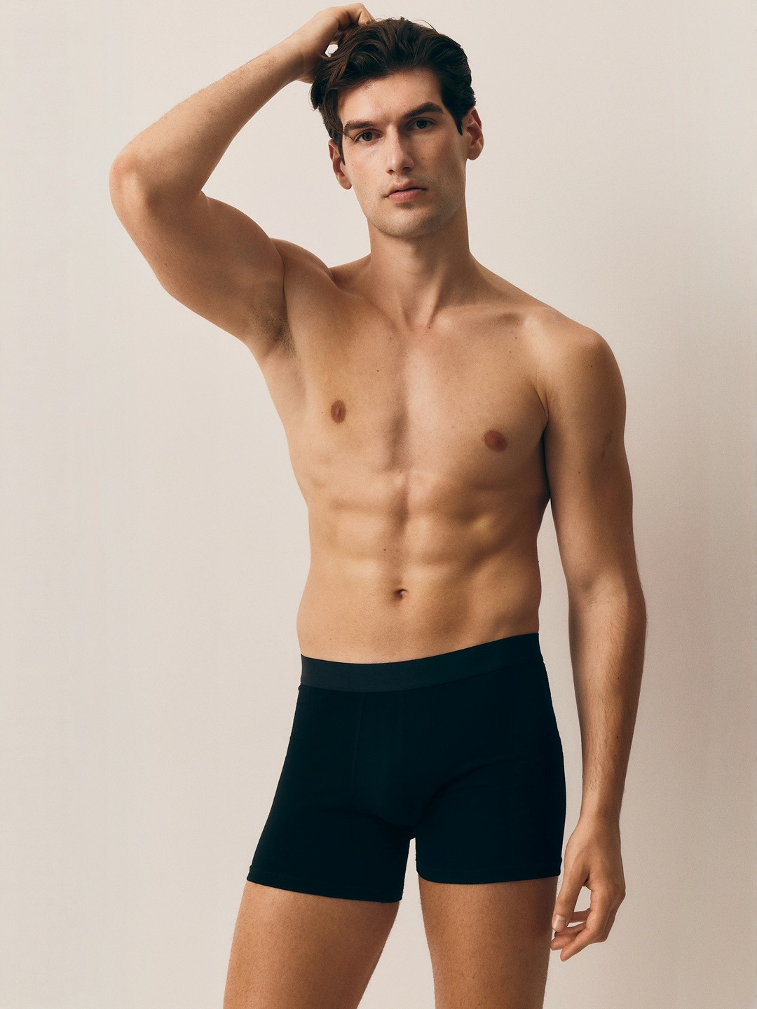 H&M Men Black 10-Pack Cotton Mid Trunks