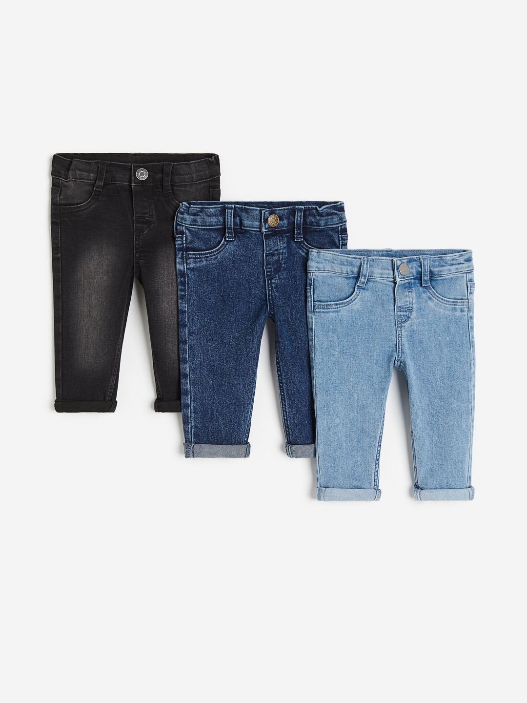 H&M Boys 3-Pack Comfort Skinny Fit Jeans