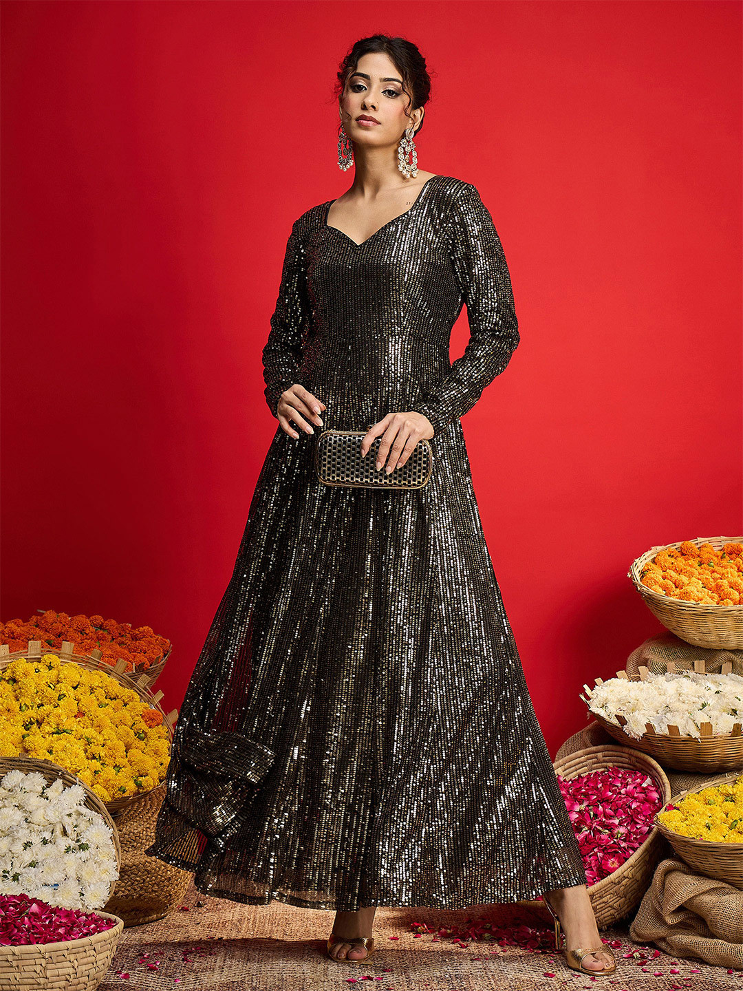 Shae by SASSAFRAS Embellished Fit and Flare Maxi Dress