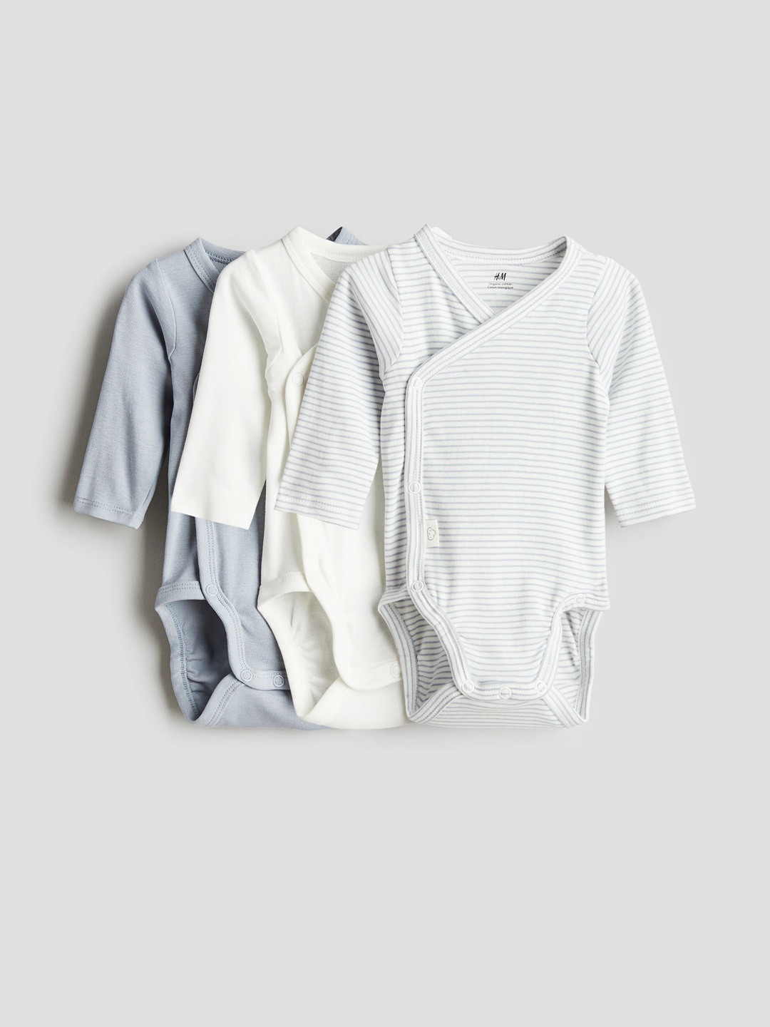 H&M Boys Pack Of 3 Long Sleeve  Bodysuit