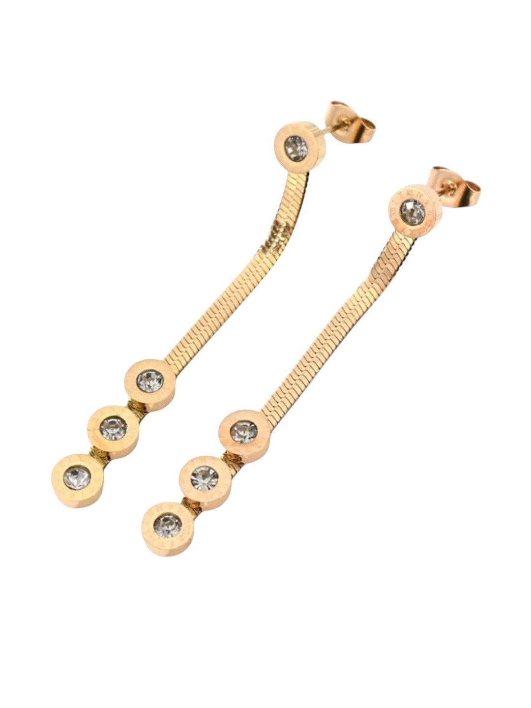 Klean & Care Rose Gold-Plated Contemporary Drop Earrings