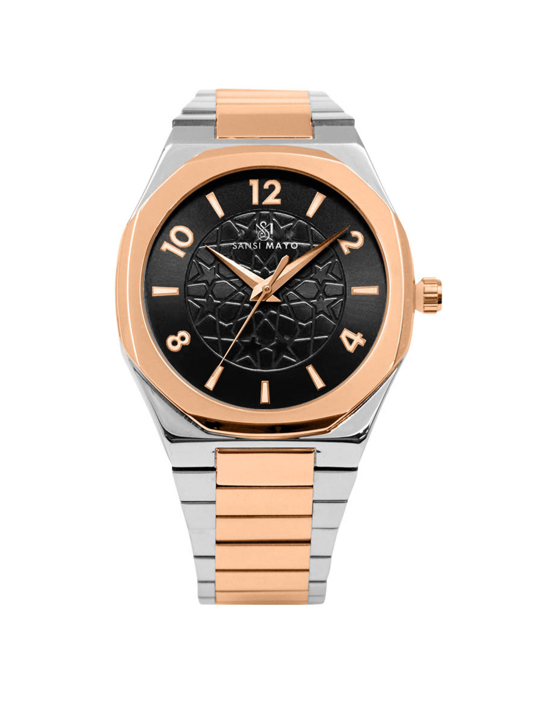 SANSIMAYO Men Marco Printed Round Dial Analogue Watch SM-M-38-TTSRG-SRG-B