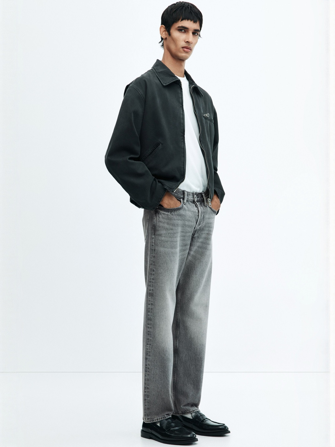 H&M Men Relaxed Fit Cotton Heavy Fade Jeans