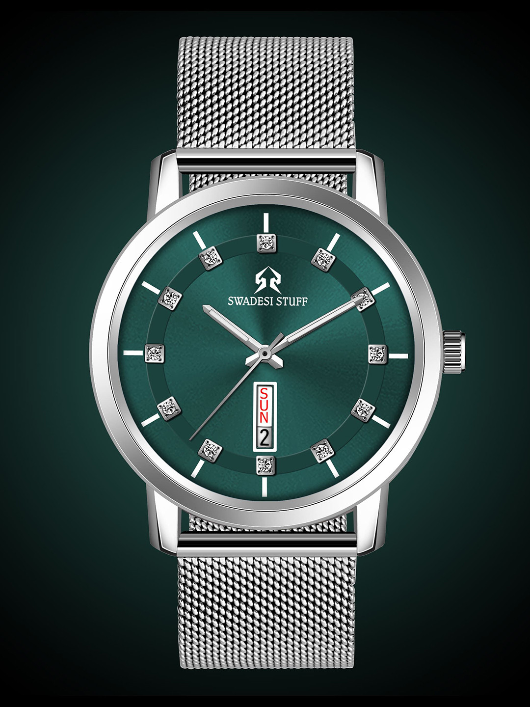 SWADESI STUFF Men Round Dial & Straps Analogue Watch SEFAR GREEN